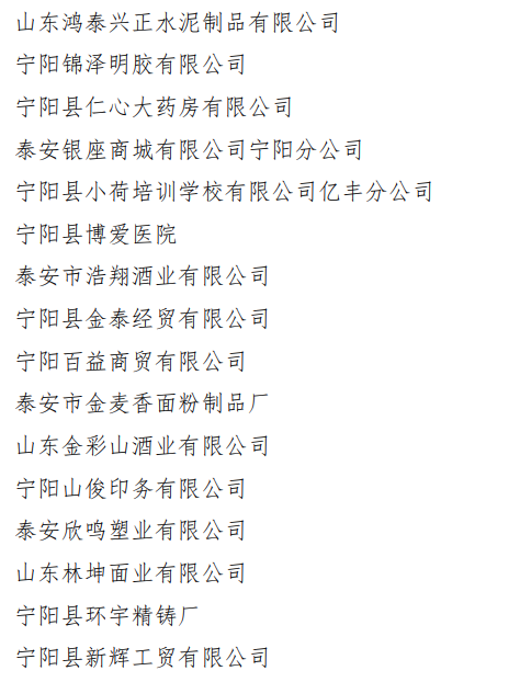 山东鸿泰兴正水泥制品有限公司荣获泰安市文明诚信民营企业创建示范单位名称